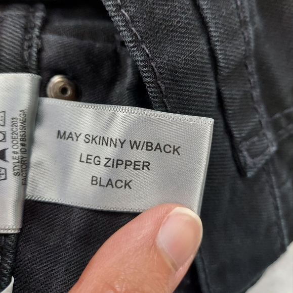 BCBGMaxAzria May Skinny w/Back Leg Zipper Black Jeans Pants Mid Rise Size 27 - Picture 12 of 16